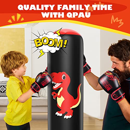 QPAU Inflatable Punching Bag, 48 Inch Stable Inflatable Boxing Bag for 3-6 Kids,Dinosaur Toy & Gifts for Boys and Girls, Kids Boxing Set for Practicing Karate, Taekwondo - Image 5