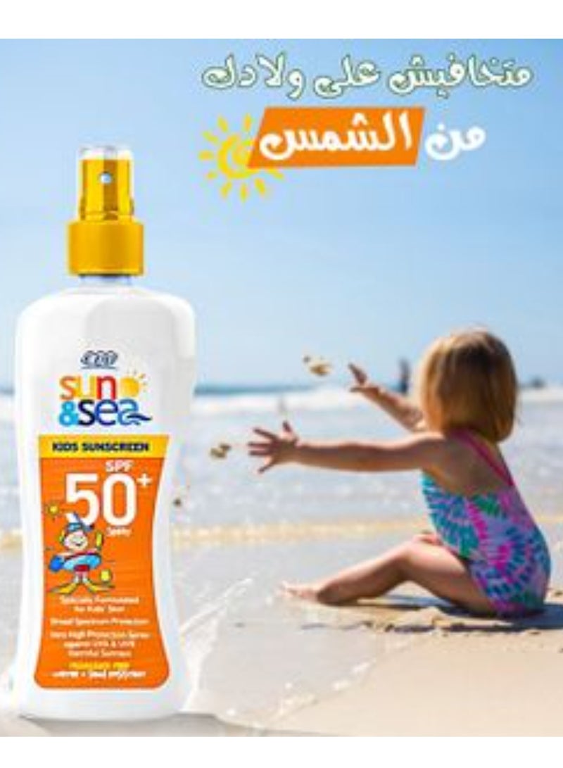 Eva Eva Sun&Sea Kids Sunscreen +50 SPF Spray Specially Formlated For Kids Skin 200Ml  - Image 2