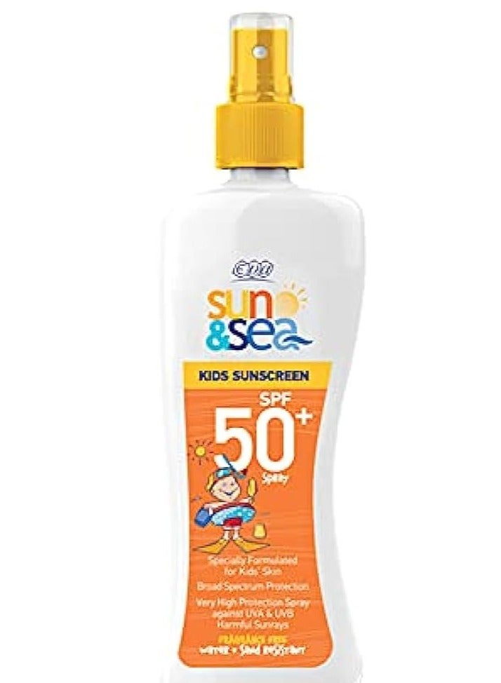 Eva Eva Sun&Sea Kids Sunscreen +50 SPF Spray Specially Formlated For Kids Skin 200Ml  - Image 1