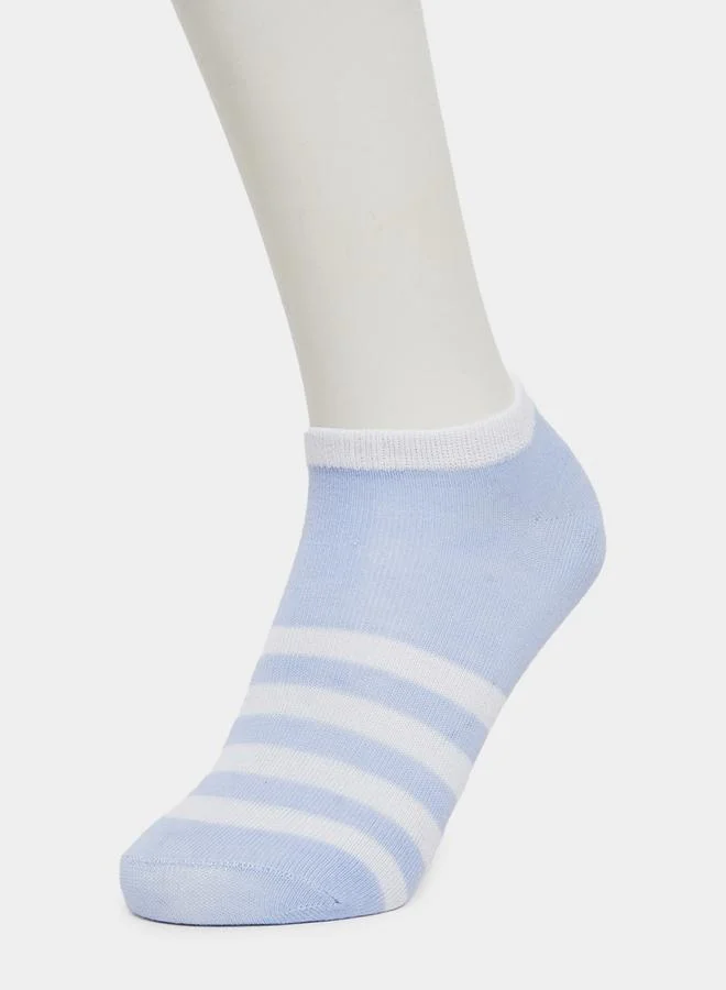 ستايلي طقم جوارب كاحل بتفاصيل مخططة 5 قطع