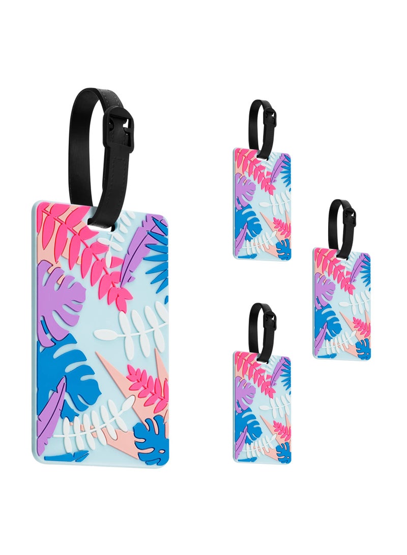 Durable Luggage Tags Set of 4, Colorful PVC Tags for Suitcases and Bags, Ideal for Travel, Size 10.4x6.4cm - Image 1