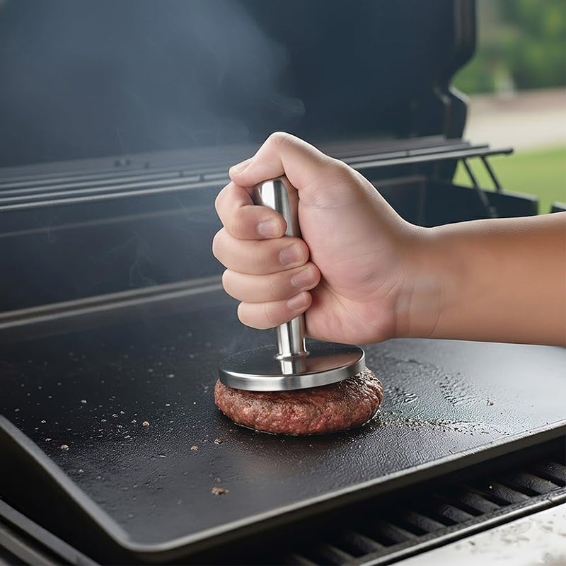 Gerior Meat Pounder Tenderizer - Solid Cast Stainless Steel Round Chicken Flattener Tool - Works Great As A Smash Burger Press - Dishwasher Safe - Image 4