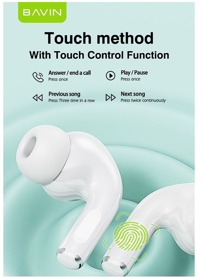Bavin - BAVIN BA36 TWS Wireless Bluetooth Earphone True Hi-Fi Stereo Wireless Charging Earbuds Touch Control - Image 1