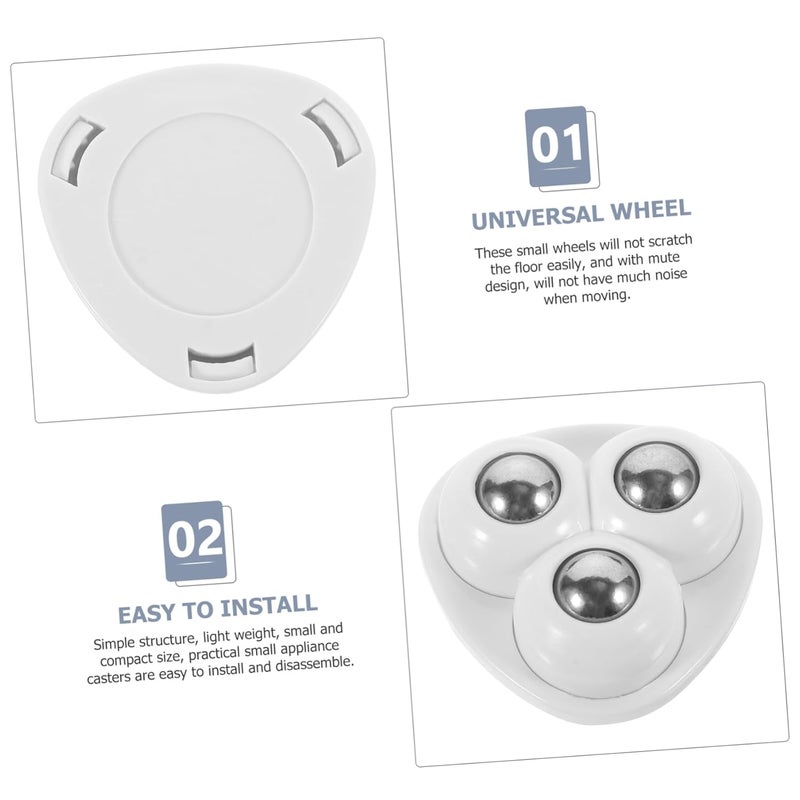 4Pcs Black Adhesive Caster Wheels for Small Appliances Trash Can Rotation Pulley - Image 4