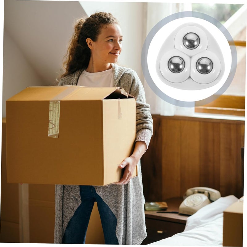 4Pcs Black Adhesive Caster Wheels for Small Appliances Trash Can Rotation Pulley - Image 5