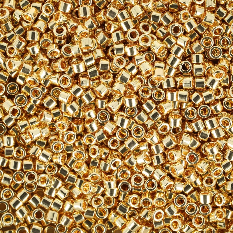 Miyuki DB-031 Delica Seed Beads 11/0 24K Gold Plated - 7.2 Grams - Image 2
