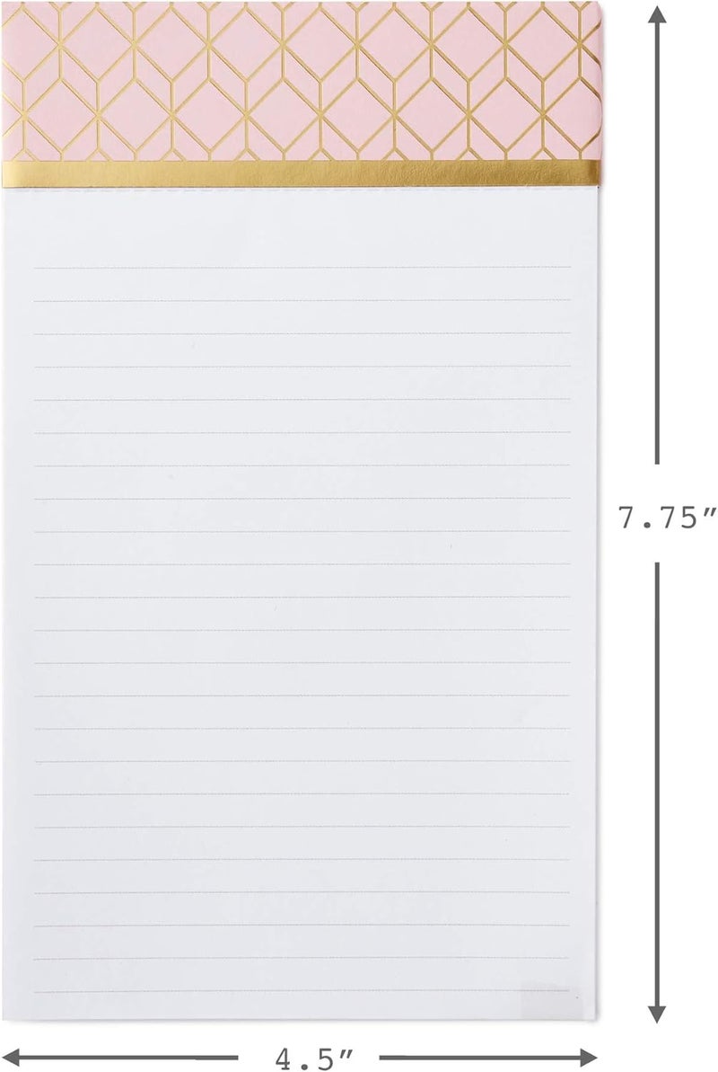 Hallmark Notepad Bundle with Pen, Pretty Pinks (3 Notepads in Assorted Sizes with Gold Pen) - Image 5