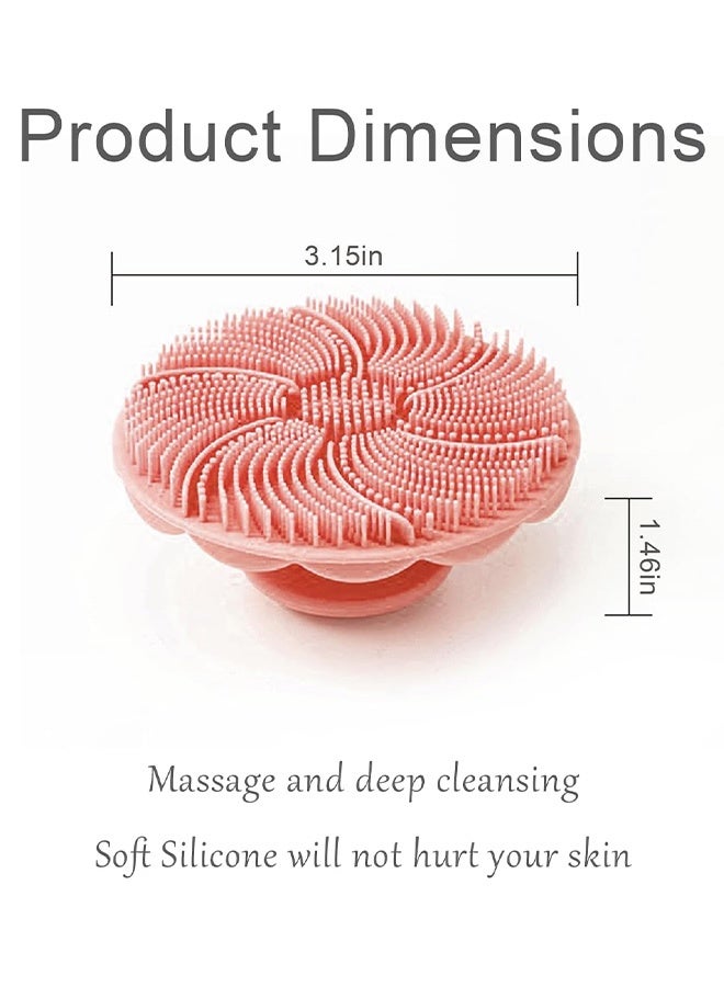 فرشاة استحمام صغيرة من السيليكون لتنظيف الوجه وتقشيره، أداة غسل الرؤوس السوداء، فرشاة تنظيف البشرة المحمولة للأطفال والنساء والرجال وجميع أنواع البشرة الحساسة - Image 5