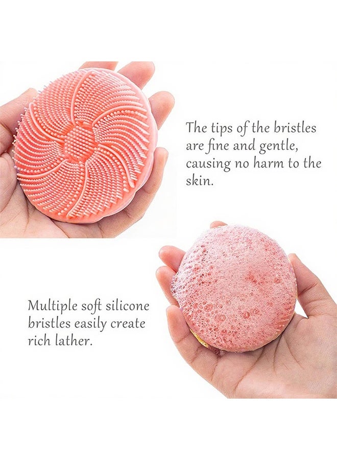 فرشاة استحمام صغيرة من السيليكون لتنظيف الوجه وتقشيره، أداة غسل الرؤوس السوداء، فرشاة تنظيف البشرة المحمولة للأطفال والنساء والرجال وجميع أنواع البشرة الحساسة - Image 3