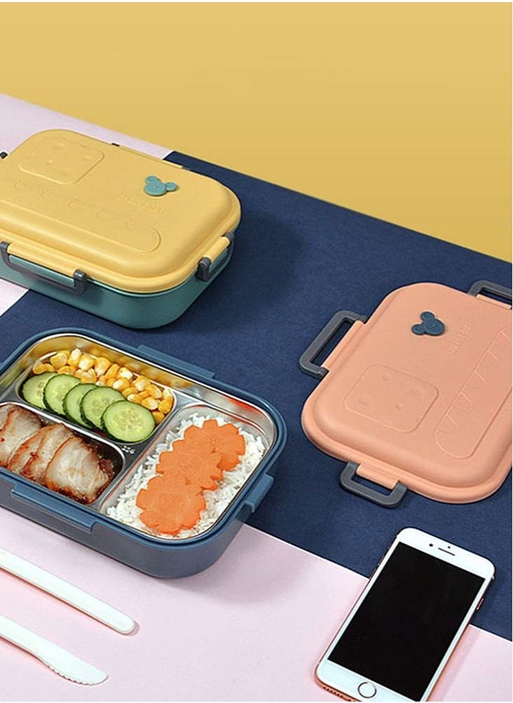 Perfii Lunch Box for Kids and Adults, Food Container with 3 compartments Microwave Safe Bento Box for Work or School  - Image 2