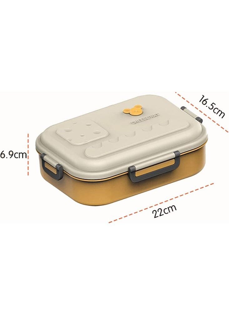 Lunch Box for Kids and Adults, Food Container with 3 compartments Microwave Safe Bento Box for Work or School