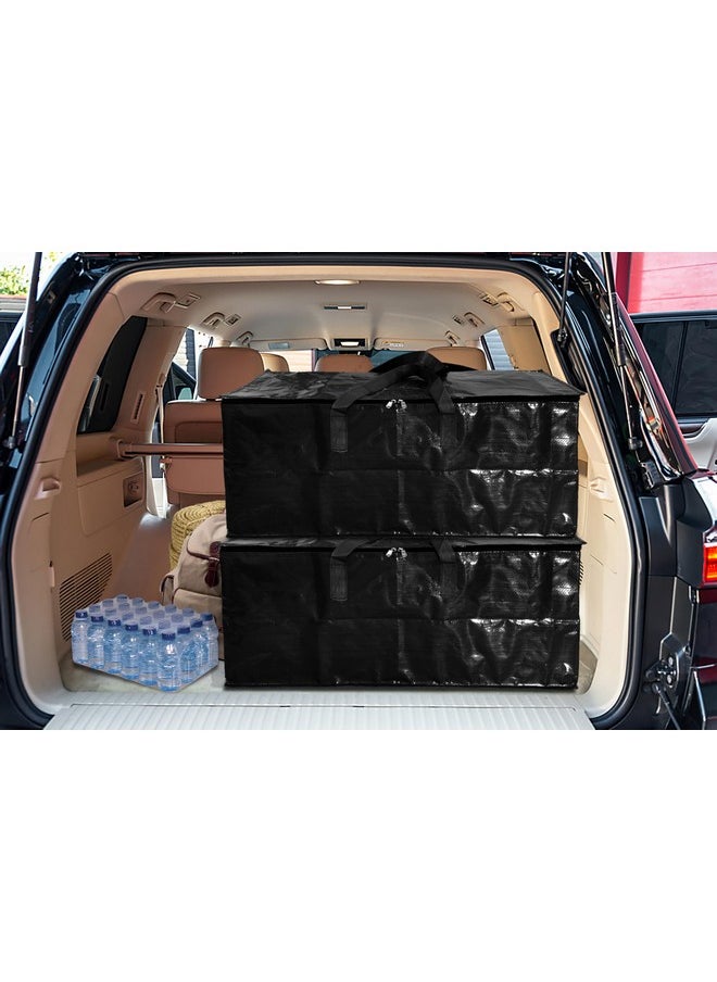 shalimar - Shalimar Plastic Large Capacity Travel Bag/Storage Bag/Move-In Bags/Duffel Bag - Strong, Durable, Foldable And Water Resistant (Black (Pack Of - 2)) - Image 1