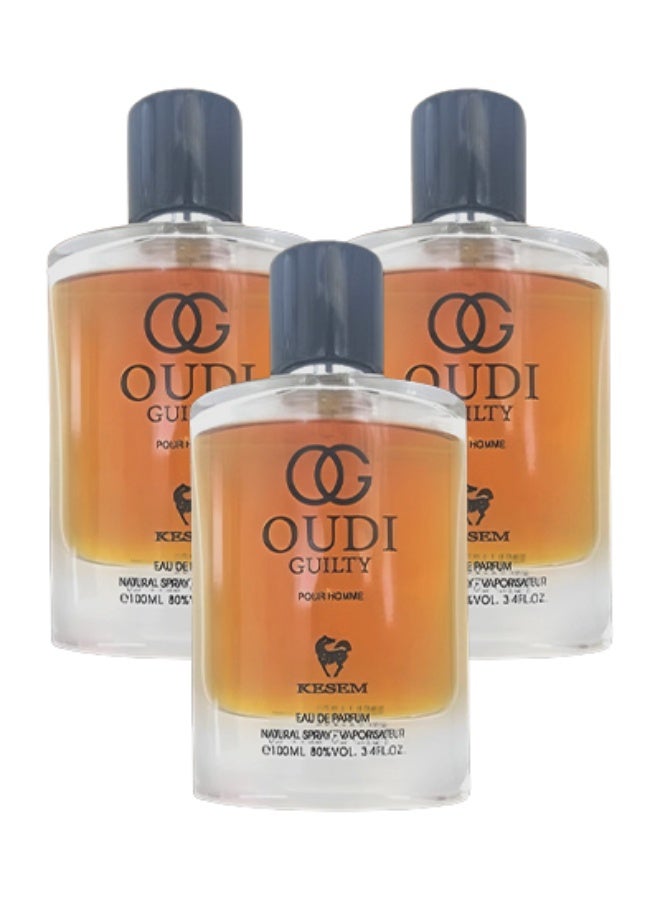 كيسم 3 قطع عطر عودي جيلتي للرجال 100 مل - Image 1