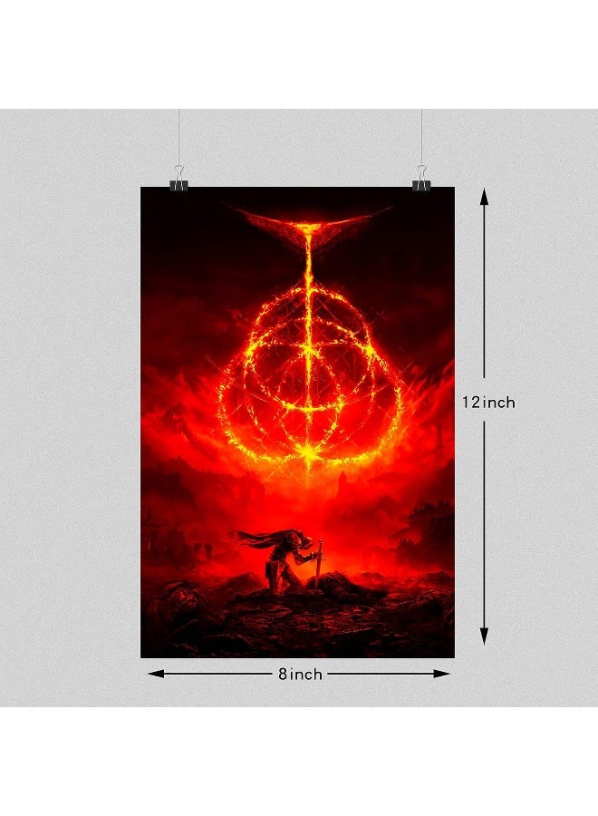 Home Trove SC&Mk Art Elden Ring Gaming Poster Canvas Print Collection Gift for Game Fans 08 x 12 Inch Set of 6 No Frame  - Image 2