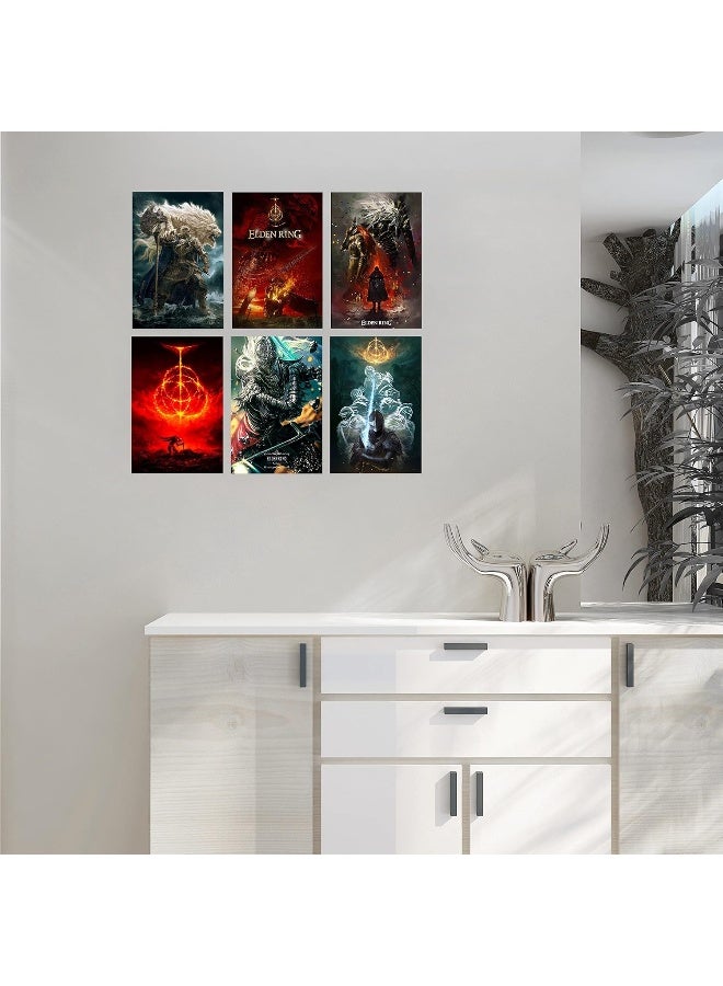 Home Trove SC&Mk Art Elden Ring Gaming Poster Canvas Print Collection Gift for Game Fans 08 x 12 Inch Set of 6 No Frame  - Image 4