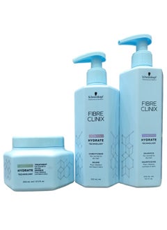 Schwarzkopf Shampoo 300 ml  Conditioner 250 ml and Mask 250 ml Fiber Kleenex With Biotechnology for Dry Hair 
