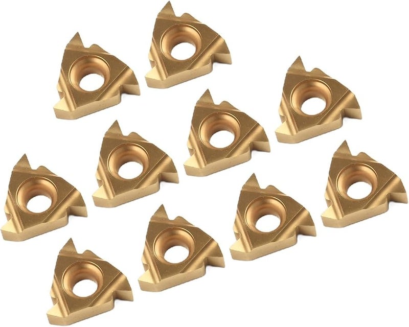 RT16 01W G60P YBG201 Gold Coated Carbide Indexable Threading Inserts 10 Pcs Set For Steel Turning - Image 2