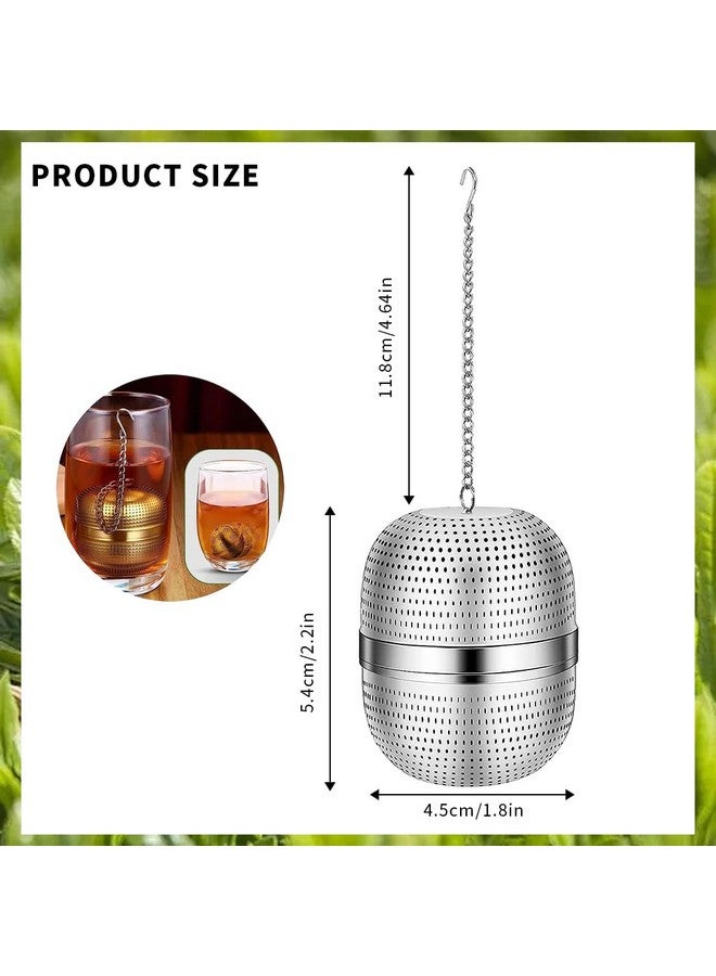 SUPVOX Supvox® Tea Infuser with Chain & Drip Tray 304 Stainless Steel 2.1" Fine Mesh Strainer for Loose Leaves,Herbal Teas Durable Easy-Clean Filter for Mugs Teapots Ideal Home & Travel - Image 2
