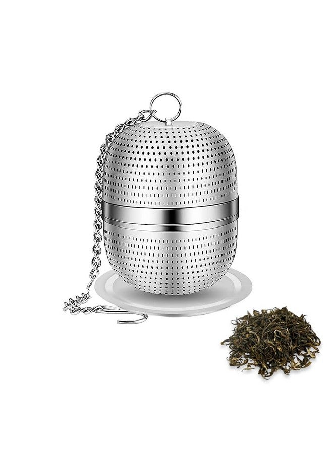 SUPVOX Supvox® Tea Infuser with Chain & Drip Tray 304 Stainless Steel 2.1" Fine Mesh Strainer for Loose Leaves,Herbal Teas Durable Easy-Clean Filter for Mugs Teapots Ideal Home & Travel - Image 1