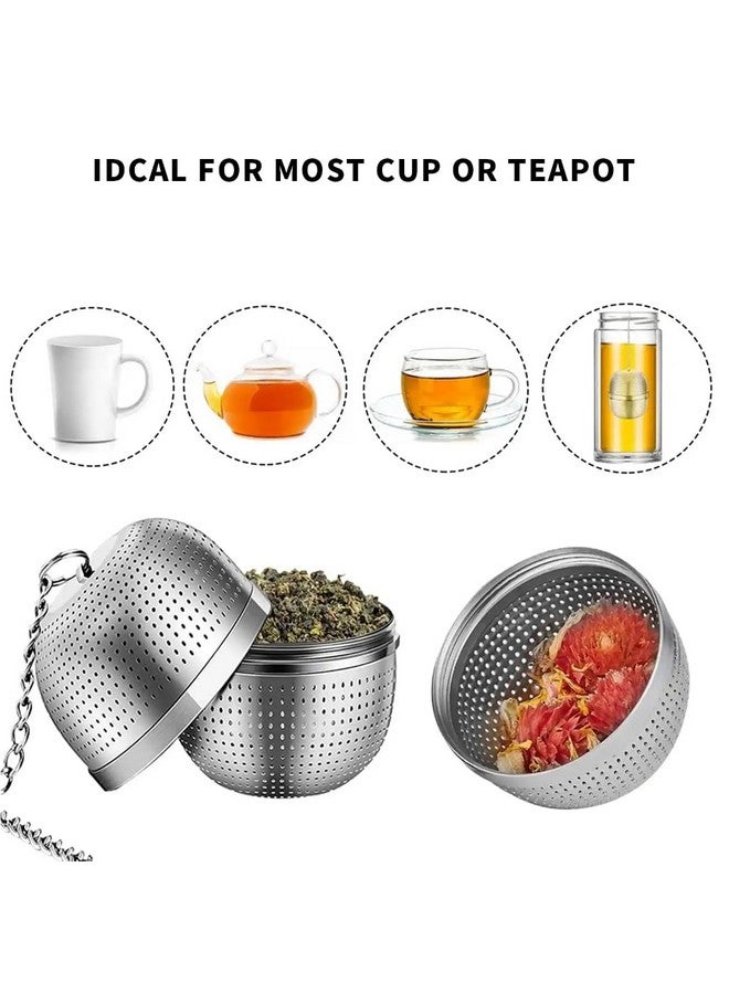 SUPVOX Supvox® Tea Infuser with Chain & Drip Tray 304 Stainless Steel 2.1" Fine Mesh Strainer for Loose Leaves,Herbal Teas Durable Easy-Clean Filter for Mugs Teapots Ideal Home & Travel - Image 4
