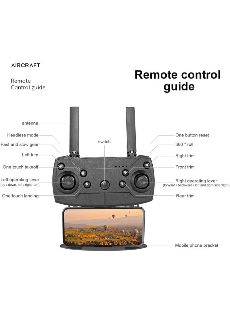 E88 UAV Mini Drone with Dual HD 1080p/4K Camera – Long Range Remote Control, Foldable Design, Ideal for Kids & Beginners (Multi-Color) - Image 2