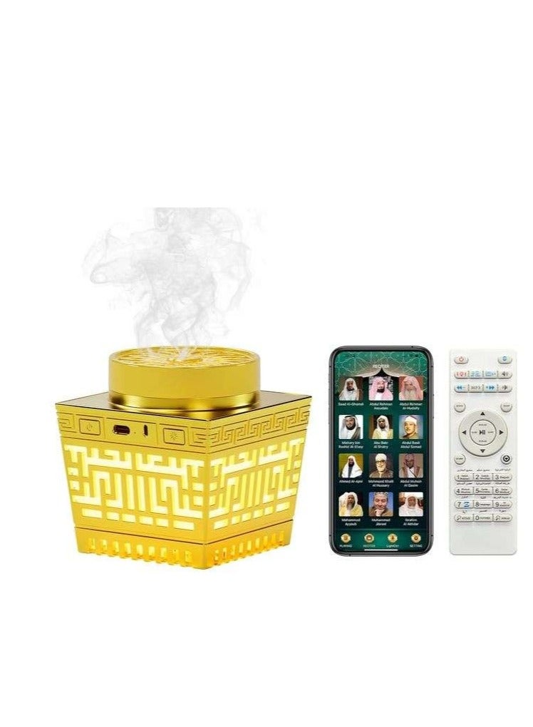 Multifunctional Quran Speaker with Arabic Electric Bakhoor Burner – 16 Reciters, App & Remote Control, Night Light & Bluetooth Audio - Image 1