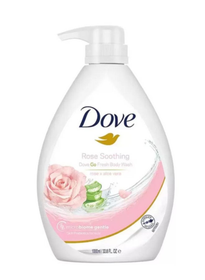 Dove غسول الجسم دوف روز المهدئ مع الورد والألوة فيرا - 1000 مل