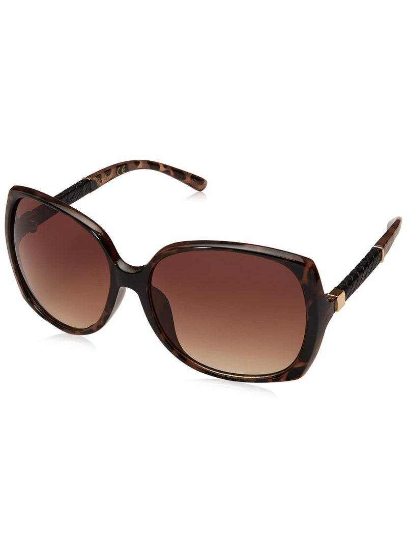 Jessica Simpson Jessica Simpson Womens J5236 Oversized Rectangular Sunglasses With Uv400 Protection. Glam Gifts For Her, 60 Mm, Tortoise, 60 Mm US  - Image 1