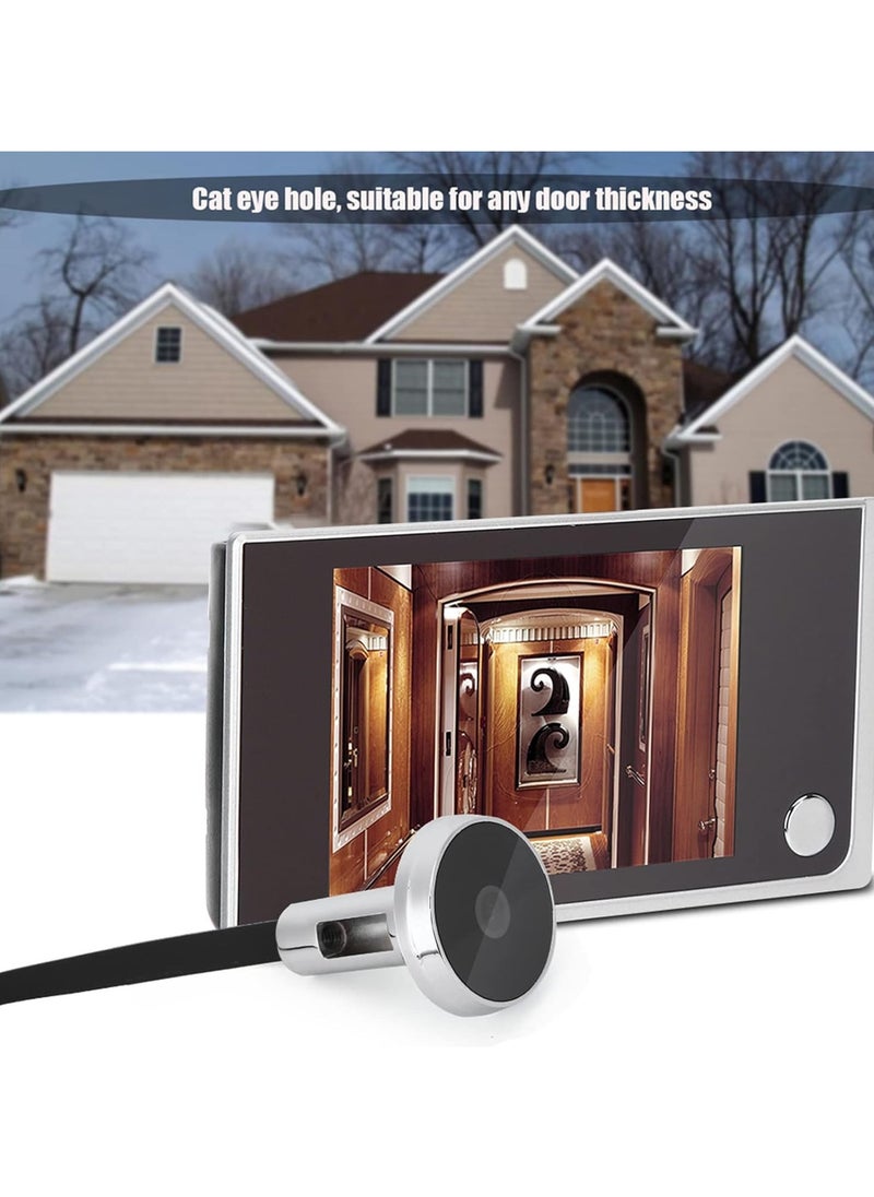 Electronic Cat Eye Video Door Viewer – 24H Digital Peephole Camera with Motion Detection for Home Security (Battery Powered)  - Image 2