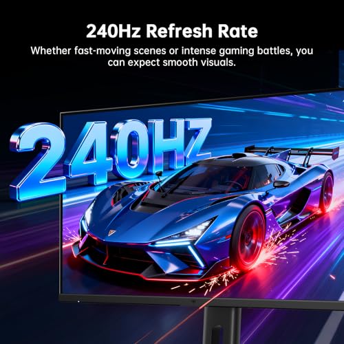KTC 24.5 Inch 240Hz Gaming Monitor, FHD 1080p Fast IPS Computer Monitor, 1ms with Adaptive-Sync, HDR400, HDMI x2, DPx1, VESA Mount, Tilt/Pivot/Height Adjustment, H25T7-3 - Image 2
