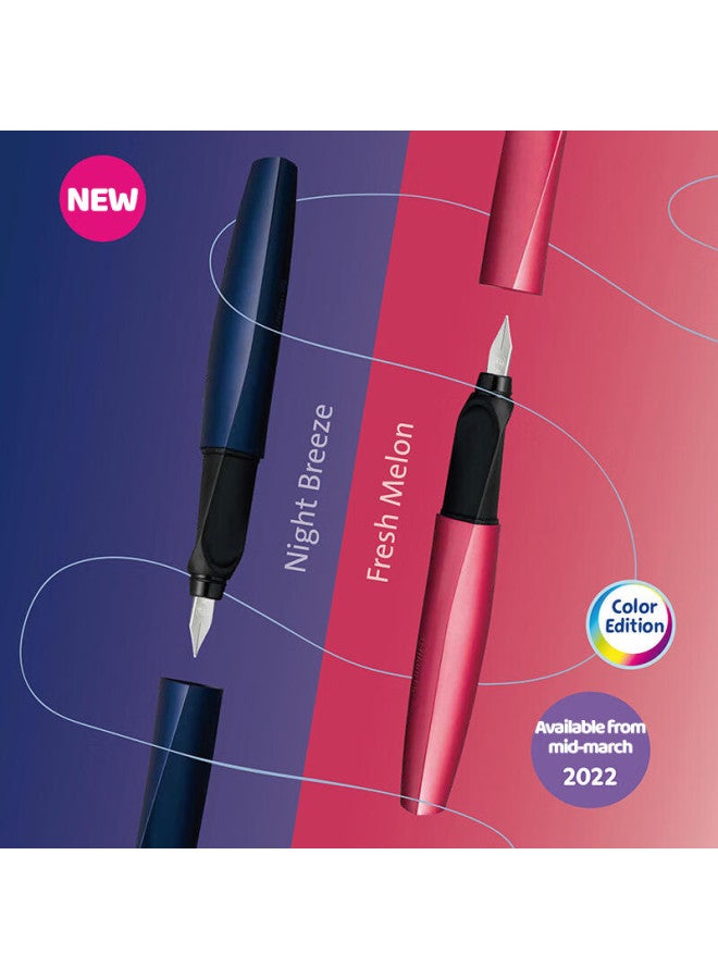 Pelikan Fountain Pen And Ballpoint Pen, Student Writing Practice Stationery Set, Twist P457 Twist Metal Painted Fountain Pen In Night Wind Blue Ef, Red Love Gift Box Set - Image 4