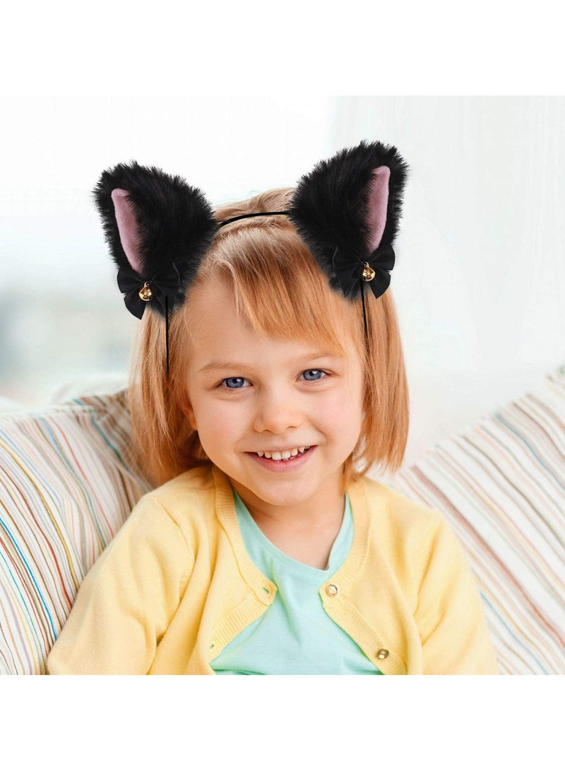 Loquat Pack of 2 Plush Cat  Fox Ears Headbands | Cute Anime Cosplay Hair Accessories for Kids  Women - Image 4