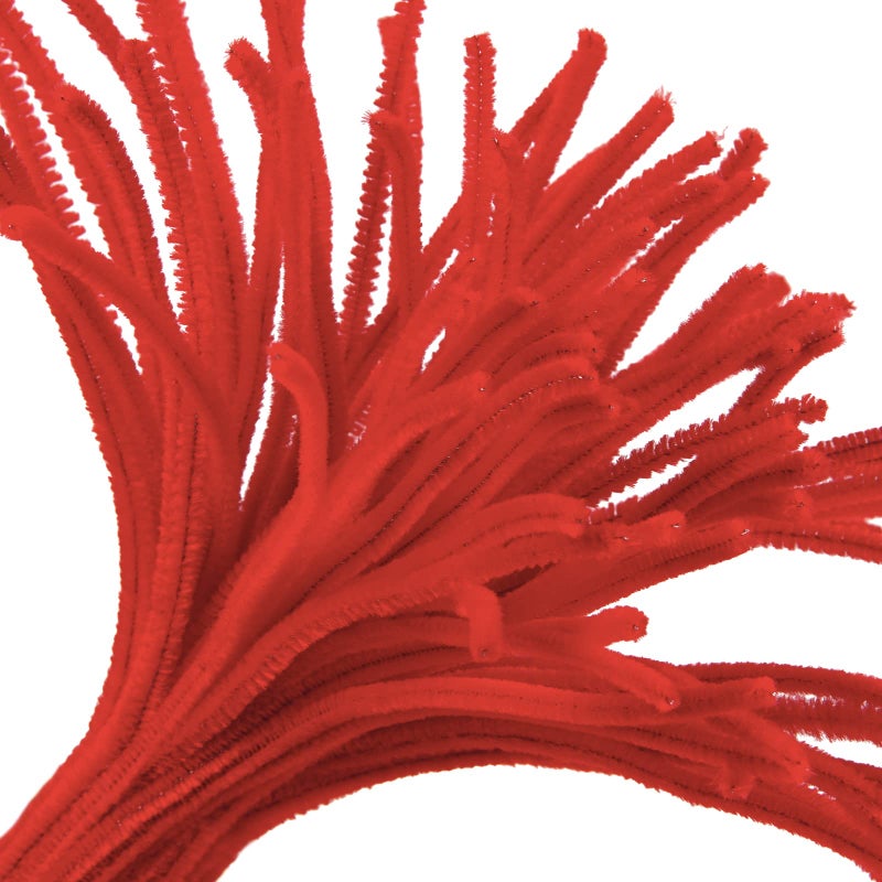 Cuttte Pipe Cleaners Craft Supplies - 300pcs Red Pipe Cleaners Chenille Stems for Craft Kids DIY Art Supplies (6 mm x 12 inch) - Image 3