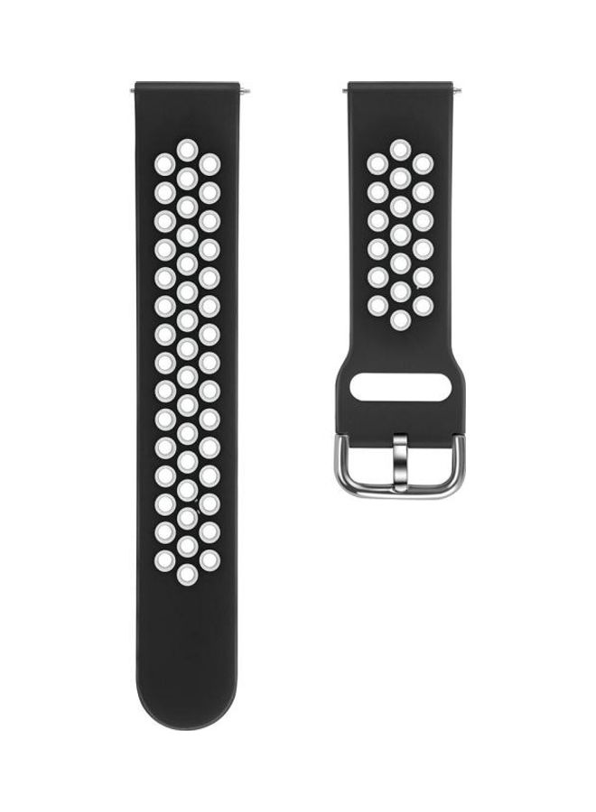 NIBEMINENT Replacement Strap for Galaxy Watch S3 and Huawei GT 1/2 46/22mm Black/White - Image 2