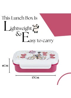 Nabhya Nabhya Peppy Small Tiffin Box For Kids,Inner Stainless Steel & Outer Plastic with Plastic Katori and Airtight Lid, School Lunch Box For Kids (Small, Pink)  - Image 4