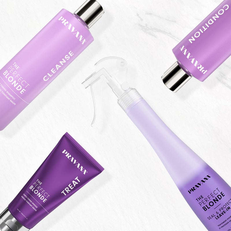 Pravana The Perfect Blonde Seal & Protect Leave-In Conditioner | Neutralizes Brassy, Yellow Tones | For Color-Treated Hair | Detangles, Protects, Moisturizes Strands | 10.1 Fl Oz - Image 5