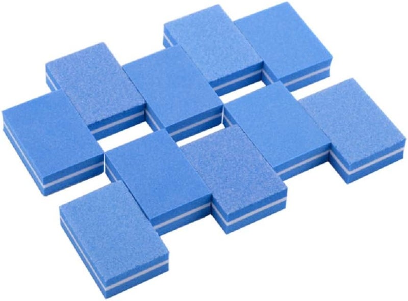 Yimart 20 Pcs Double-sided Mini Nail Buffer Block Colorful Sponge Nail Polish Sanding Buffer Strips Nail File Blocks Manicure Tools (Blue) - Image 2