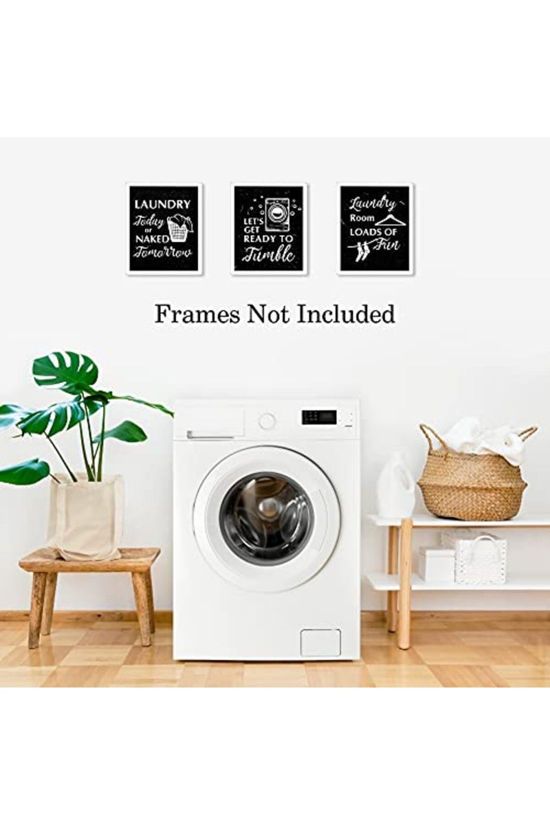 HLNIUC Funny Laundry Rules Sign Canvas Painting Set of 6, Creative Laundry Saying Art Prints, Modern Minimalist Chalkboard Words Wall Art Posters for Laundromat, Wash Room & Laundry Room Decor, Unframed, 20x25 cm - Image 5