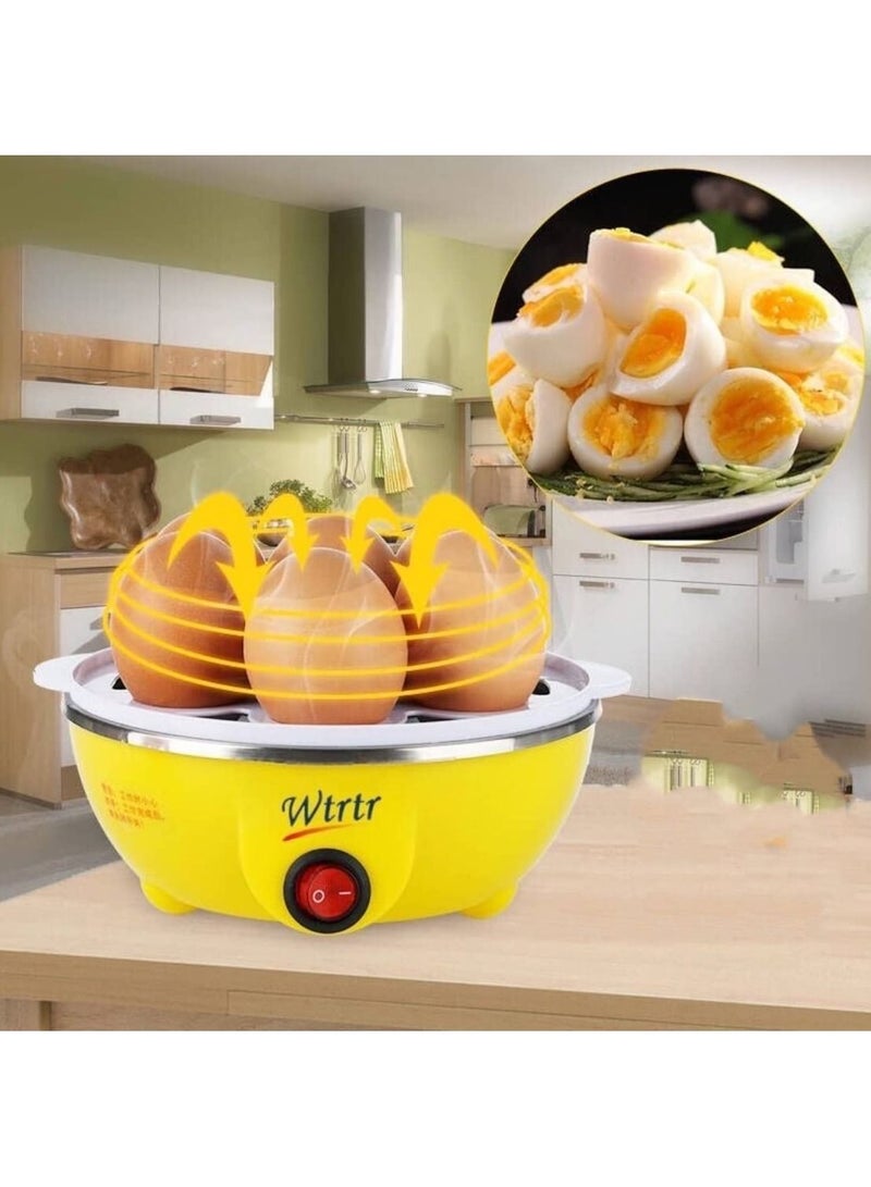 Wtrtr جهاز طهي البيض بالبخار بسعة 7 بيضات، جهاز طهي البيض الكهربائي، آلة طهي المطبخ بالبخار باستخدام حليب الذرة - Image 2