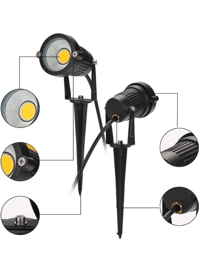 PRIME SOLE 4 Pack LED Garden Spike Lights Outdoor Waterproof Landscape Spotlights for Lawn Pathway Yard Tree Uplighting Energy Saving Decorative Garden Lights Weather Resistant Outdoor Lighting - Image 2