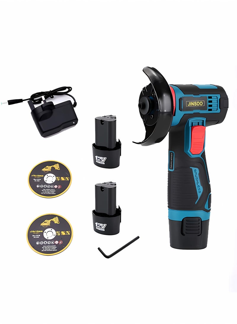JINSOO - JINSOO 18V Mini mini rechargeable wireless polishing machine with lithium battery and charger, 76MM diameter grinding wheel mini Angle grinder set - Image 1
