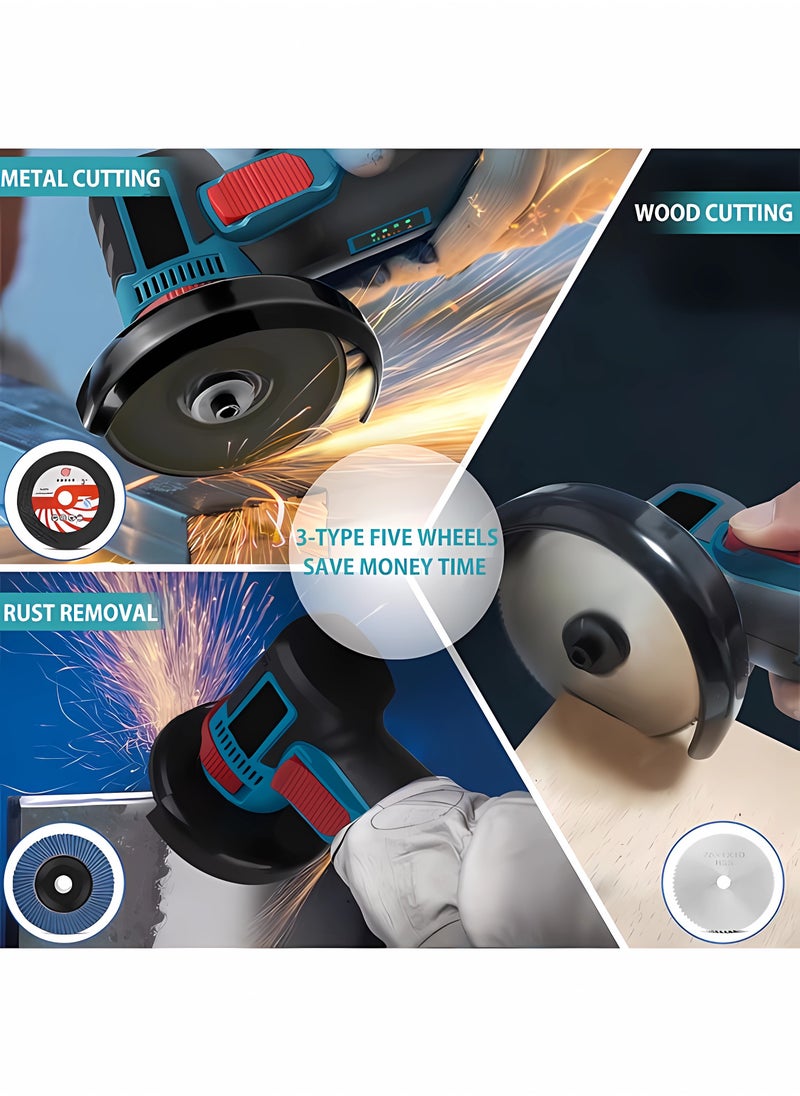 JINSOO - JINSOO 18V Mini mini rechargeable wireless polishing machine with lithium battery and charger, 76MM diameter grinding wheel mini Angle grinder set - Image 1