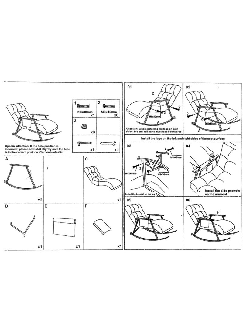 Rocking Chair, A Modern Style Leisure Chair With A Tilt Position And Side Pockets, Used As A Cushioned High Back Rocking Chair For Daycare, Living Room, And Bedroom - pzsku/ZC6A893622A9419B62B5BZ/45/_/1740705870/b7e9ff6e-82c2-4b43-88d9-7781ba66fccd