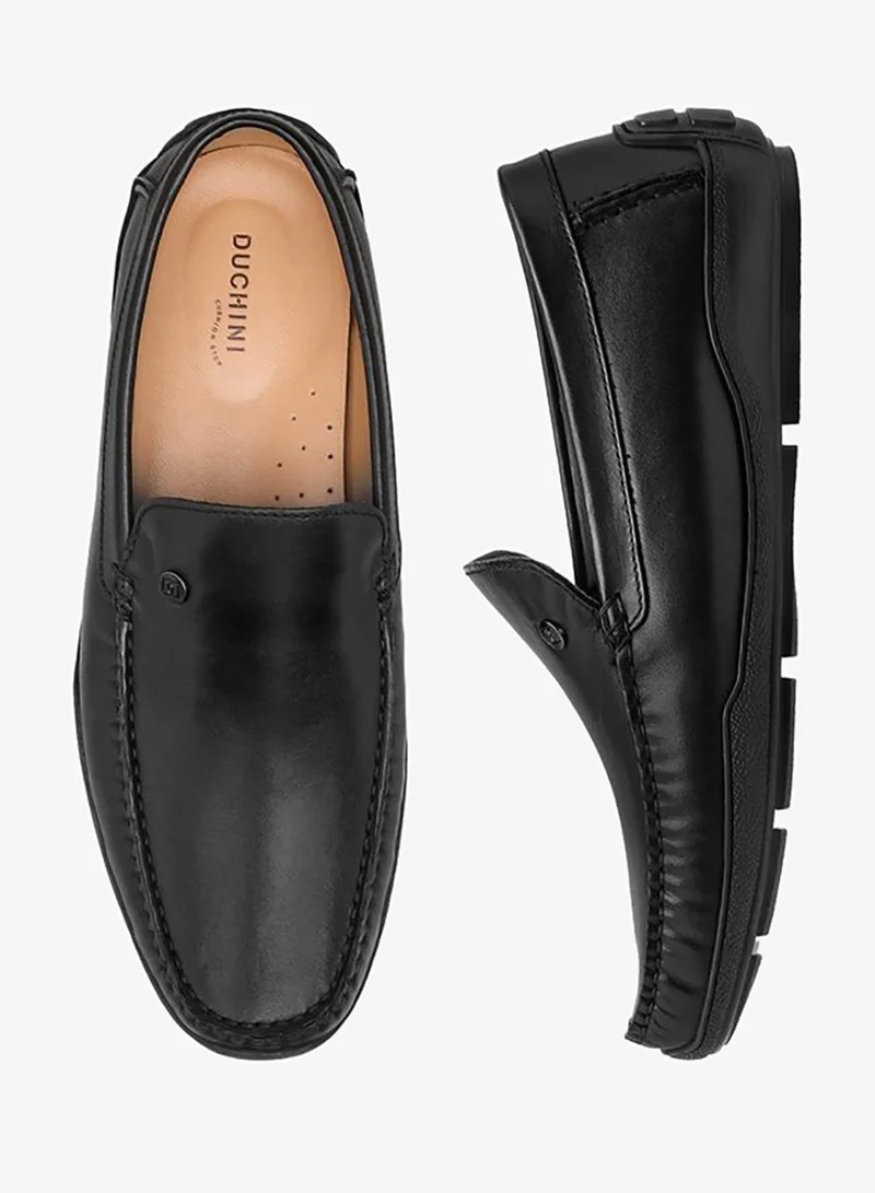 DUCHINI Men Slip-On Leather Moccasins