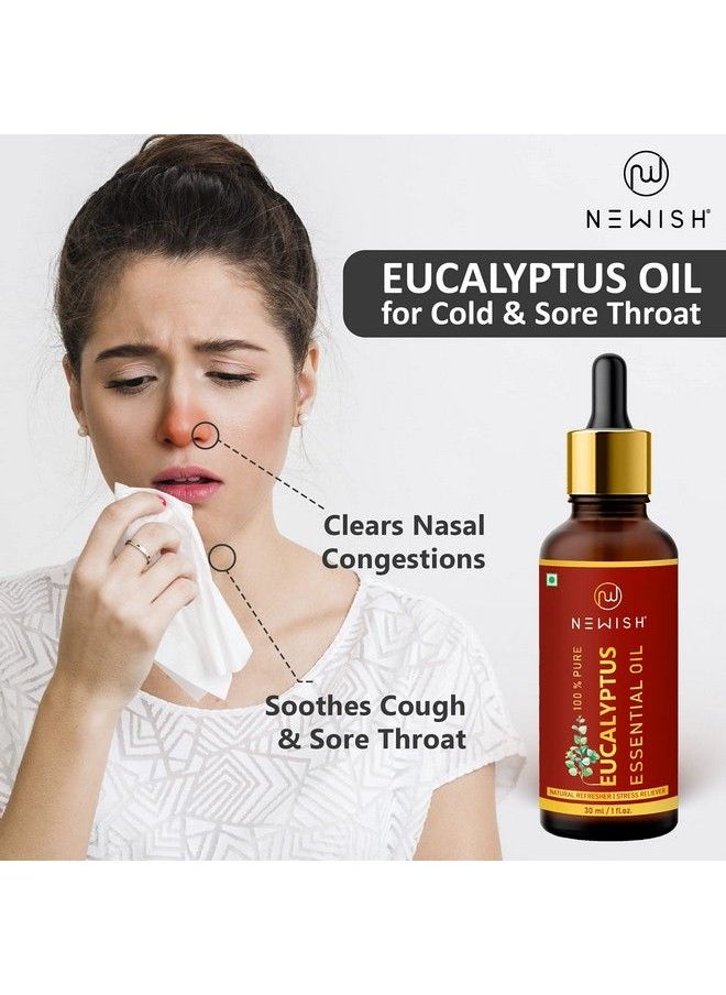 Newish Rosemary & Eucalyptus Oil For Steam Inhalation (Nilgiri Tel) Cold And Cough Undiluted Therapeutic Grade Hair Skin Face And Diffuser 30Ml Eac  - Image 3