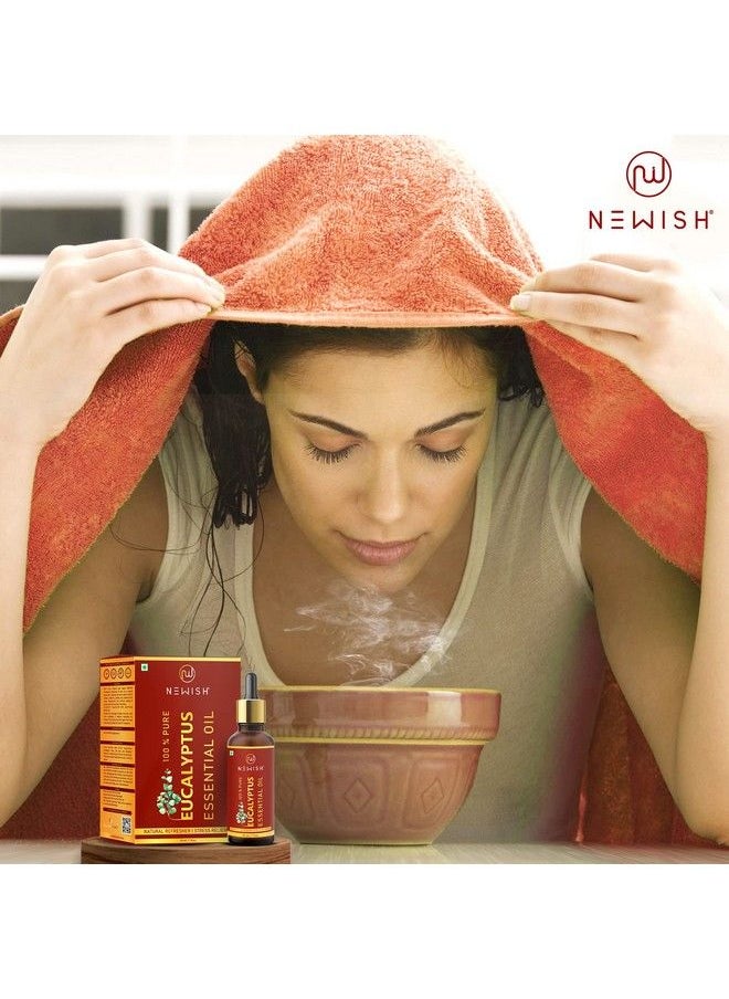 Newish Rosemary & Eucalyptus Oil For Steam Inhalation (Nilgiri Tel) Cold And Cough Undiluted Therapeutic Grade Hair Skin Face And Diffuser 30Ml Eac  - Image 4