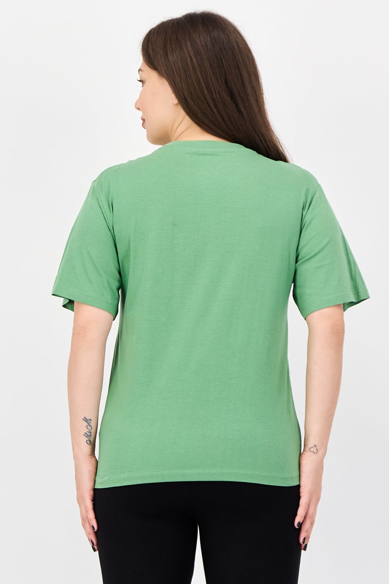 Reebok Women Sportswear Fit Short Sleeve Outdoor T-Shirt, Green - Image 2