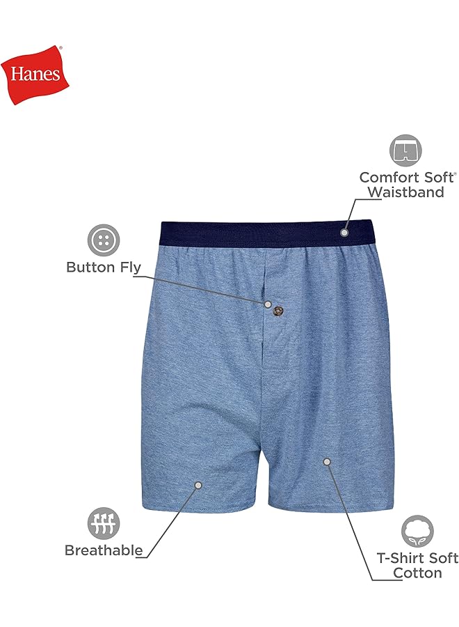 Hanes mens Men's Knit Boxers 6 Pack Boxer Shorts (pack of 6) - Image 4