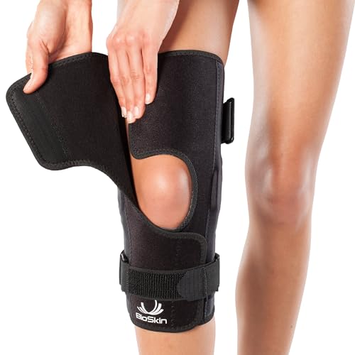 BioSkin Wraparound Compression Knee Brace For Knee Pain ACL MCL Injuries Meniscus Tear Arthritis Pain And Support Hinged Knee Brace Sprains For Women Men
