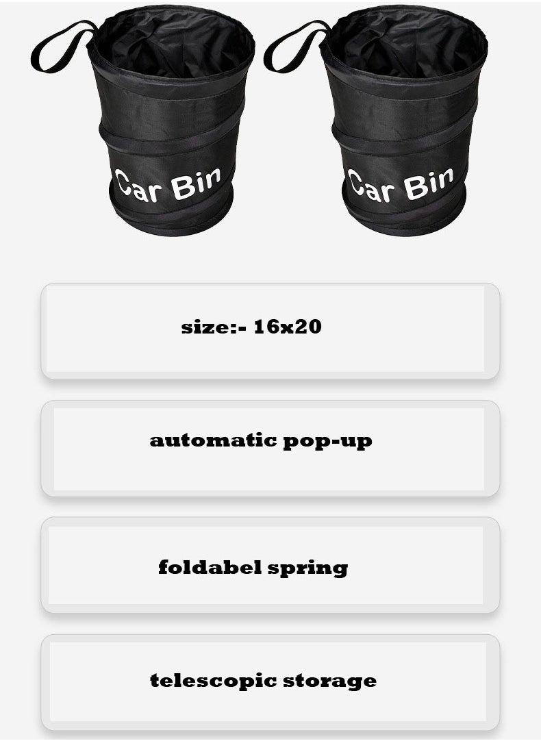 ZCM-HAPPY - 2-piece Car Trash Bin Garbage Container Storage Bag - Image 1